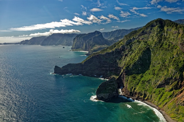 Coastal landscape of Madeira Island, Portugal with ocean views