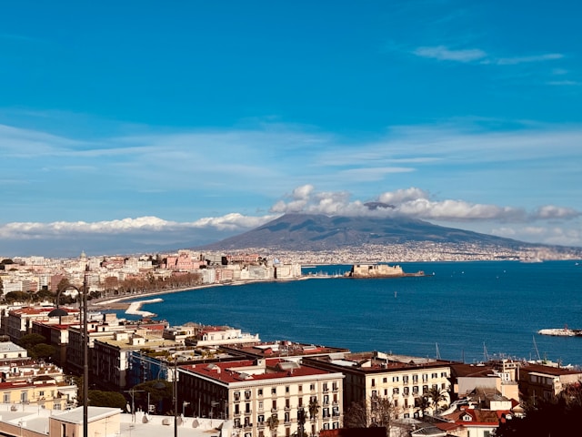 Naples Italy with Mount Vesuvius