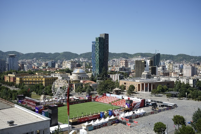 Tirana city street Albania