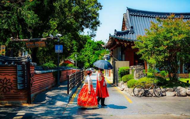 Seul panorama miasta nocą